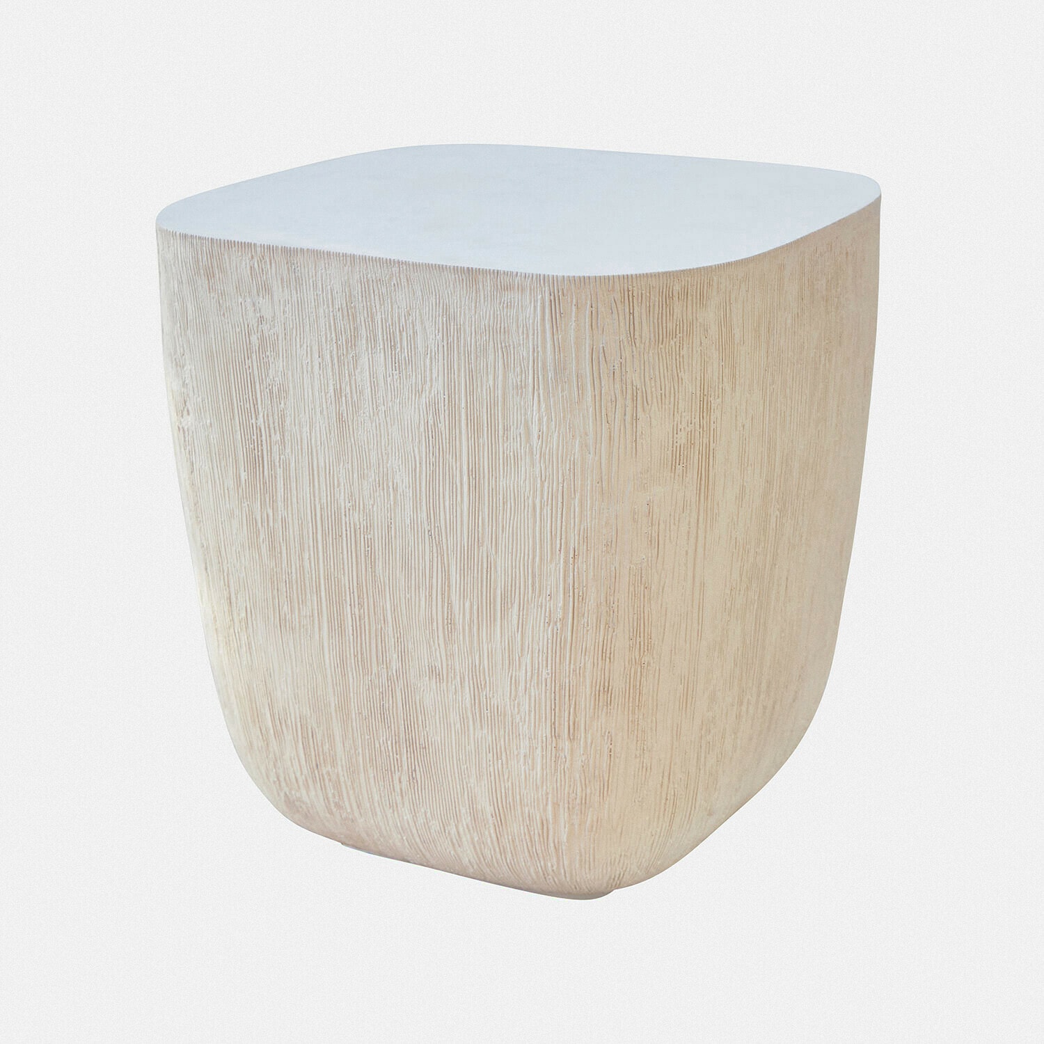 Tavolino Nélomiane Tavolino quadrato in legno chiaro con texture naturale, mobile moderno per soggiorno