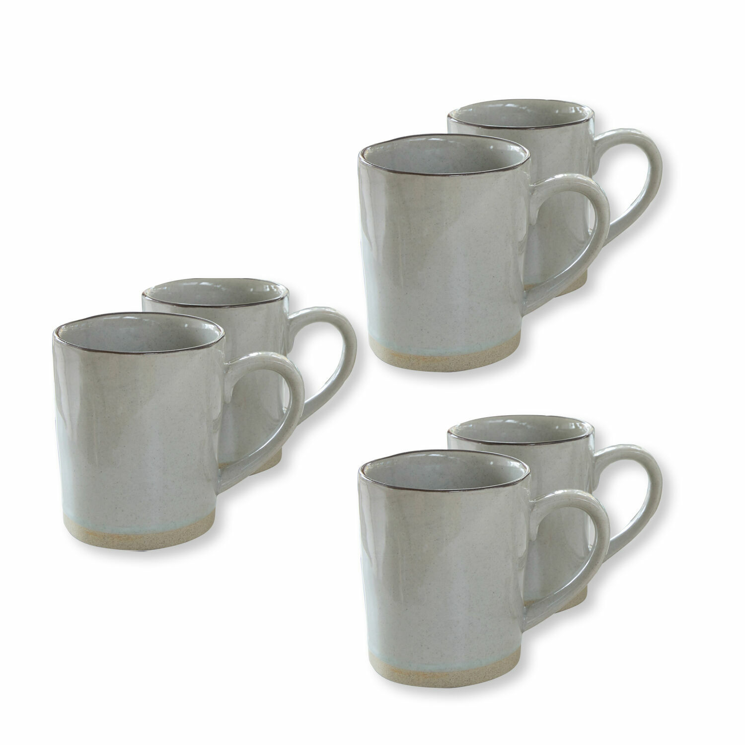grigio Set di 6 tazze in ceramica grigia Biarritz dal design semplice per uso quotidiano
