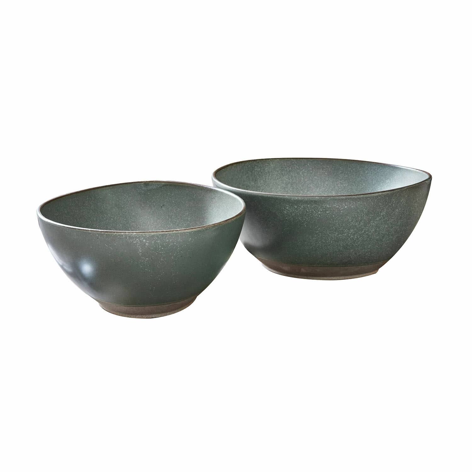 turchese/marrone Set di 2 ciotole Biarritz in ceramica turchese e marrone per insalate e decorazione