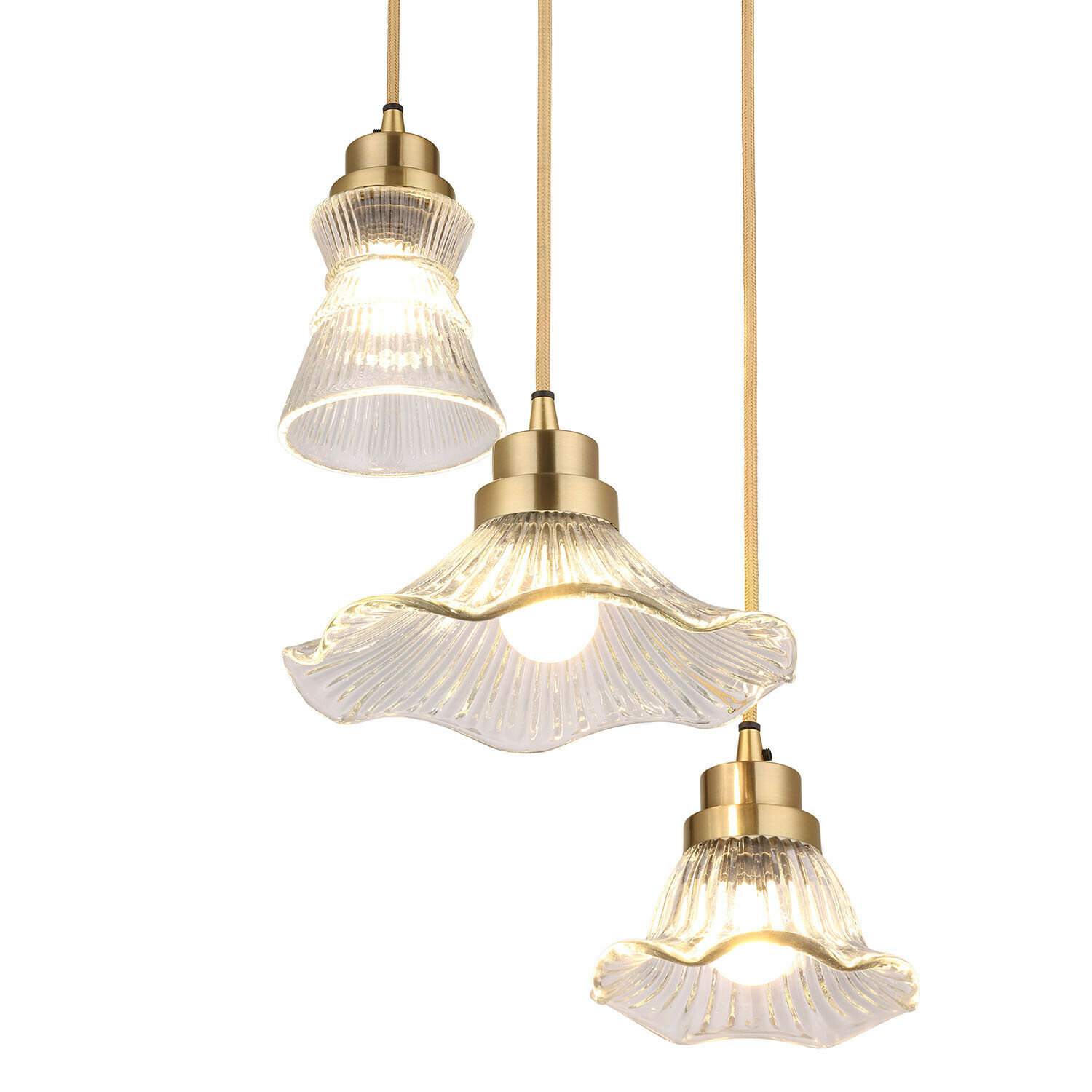 Set di 3 lampade a sospensione Lunaras