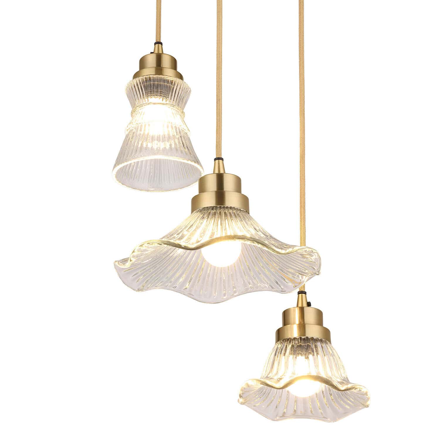Set di 3 lampade a sospensione Lunaras