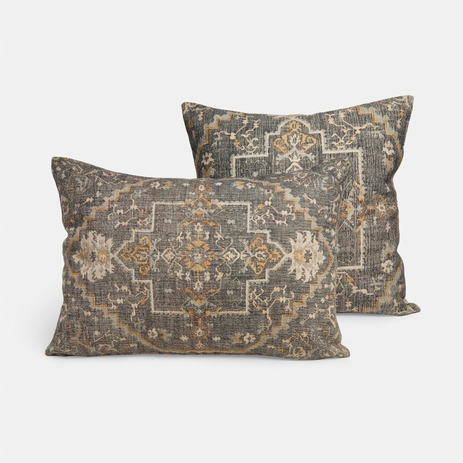 Coppia di copricuscini Brenrin Set di due cuscini decorativi con motivo orientale in tonalità grigie e beige per il soggiorno