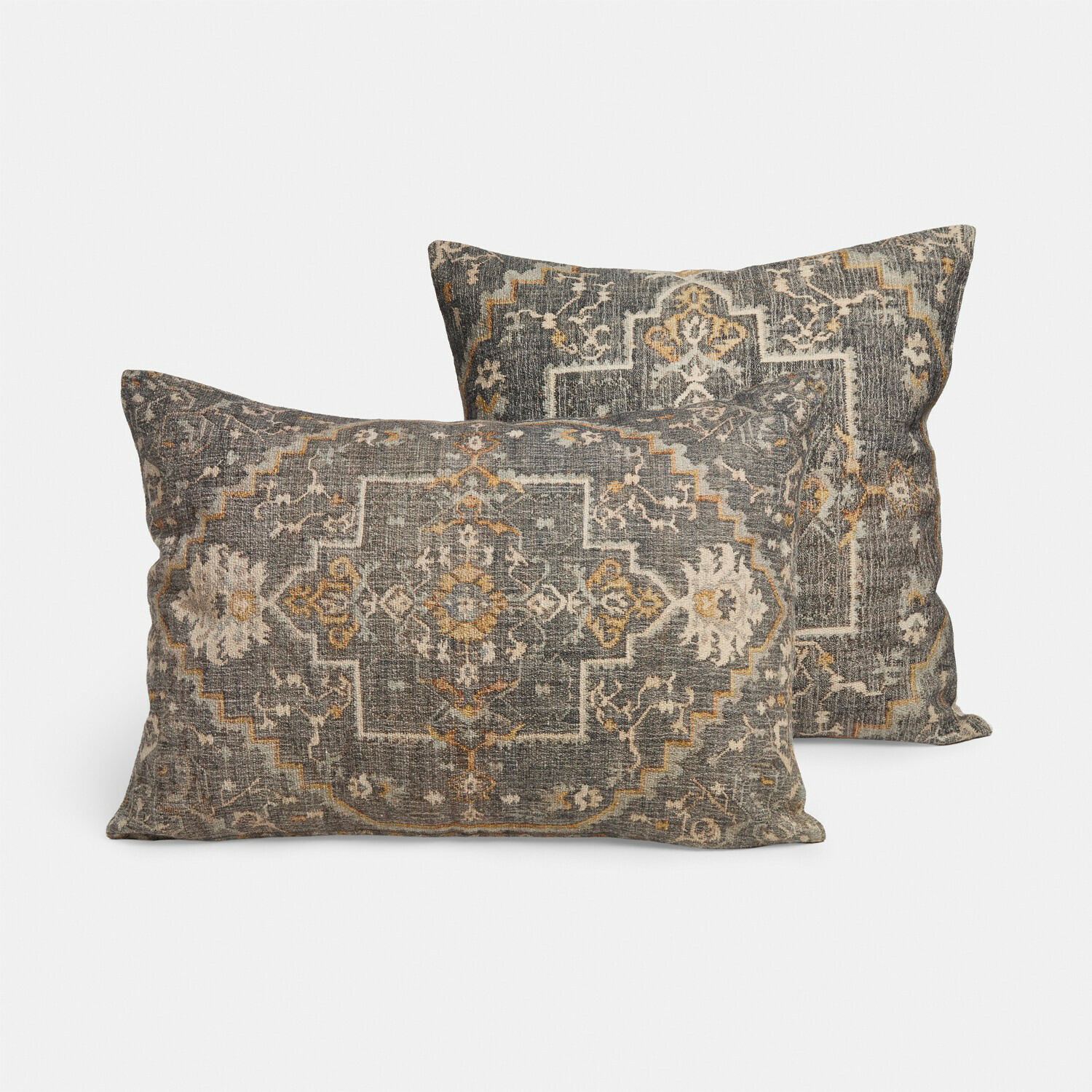 Coppia di copricuscini Brenrin Set di due cuscini decorativi con motivo orientale in tonalità grigie e beige per il soggiorno