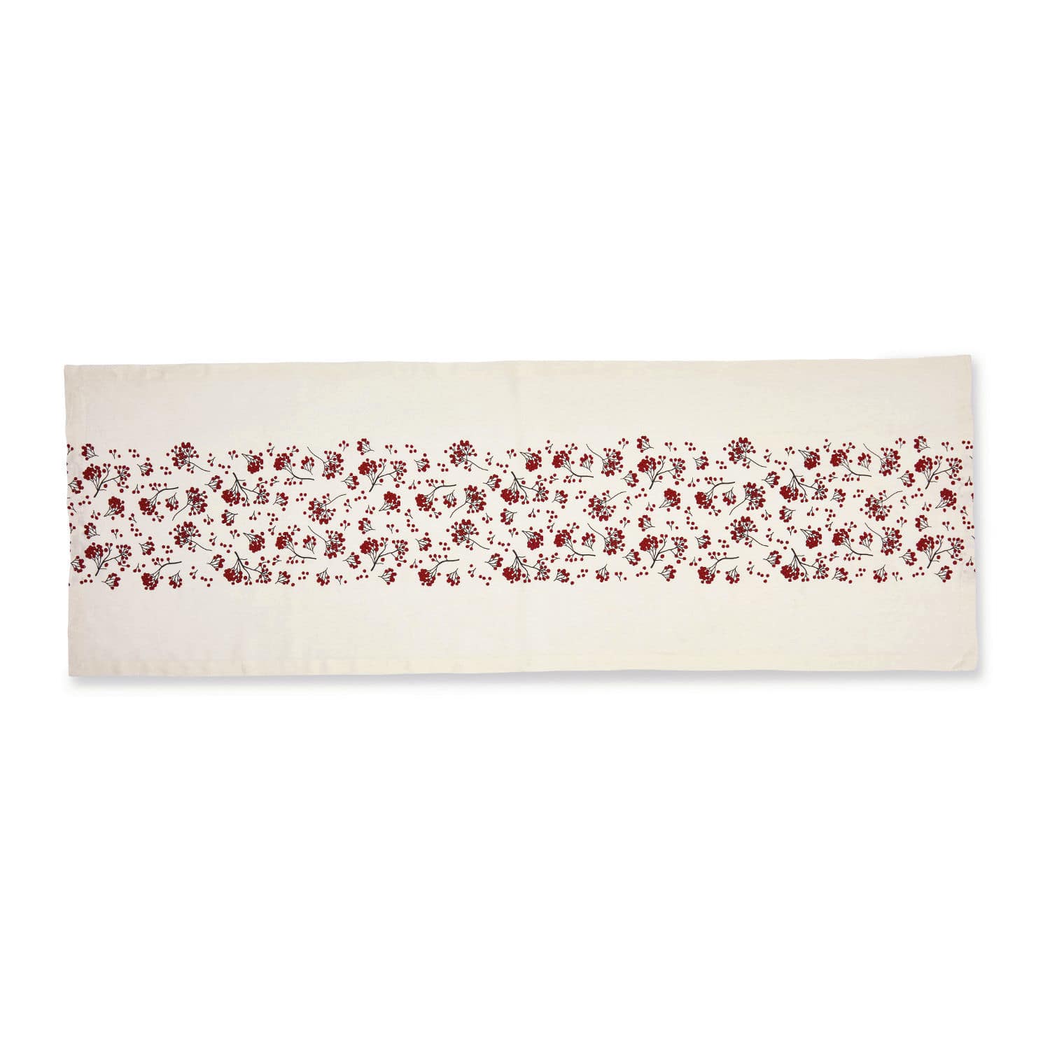 Runner Vestré Runner da tavola in cotone bianco con motivo floreale rosso, tessile per la casa