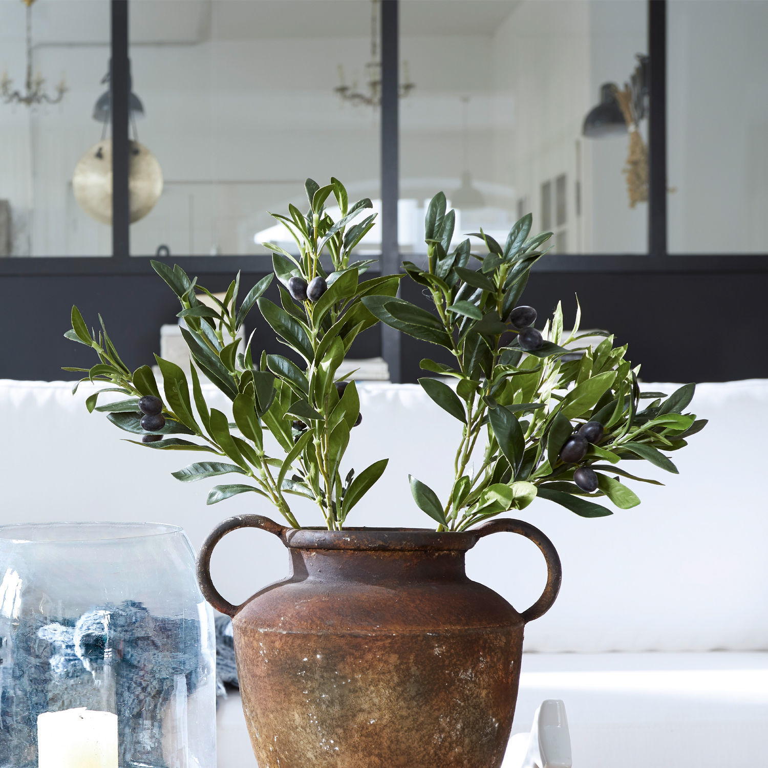 Coppia di rametti d’ulivo decorativi Olives