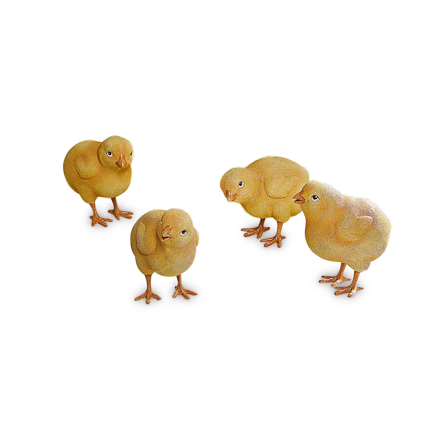 Set di 4 pulcini Wendolin Quattro figure decorative di pulcini gialli per decorazione casa e giardino
