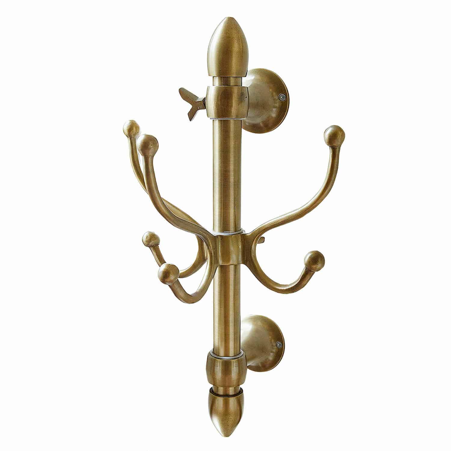 ottone antico Appendiabiti da parete in ottone antico con più ganci per abiti e accessori
