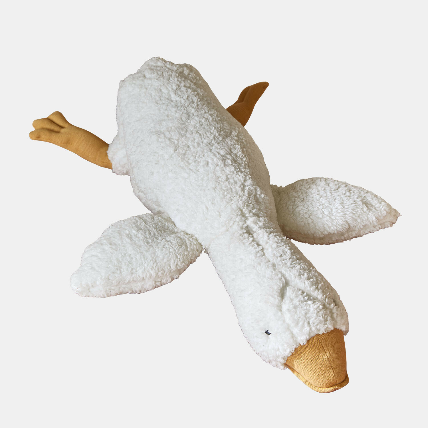 Peluche Tillyboo Peluche oca bianca con becco e zampe arancioni, morbida e soffice per bambini