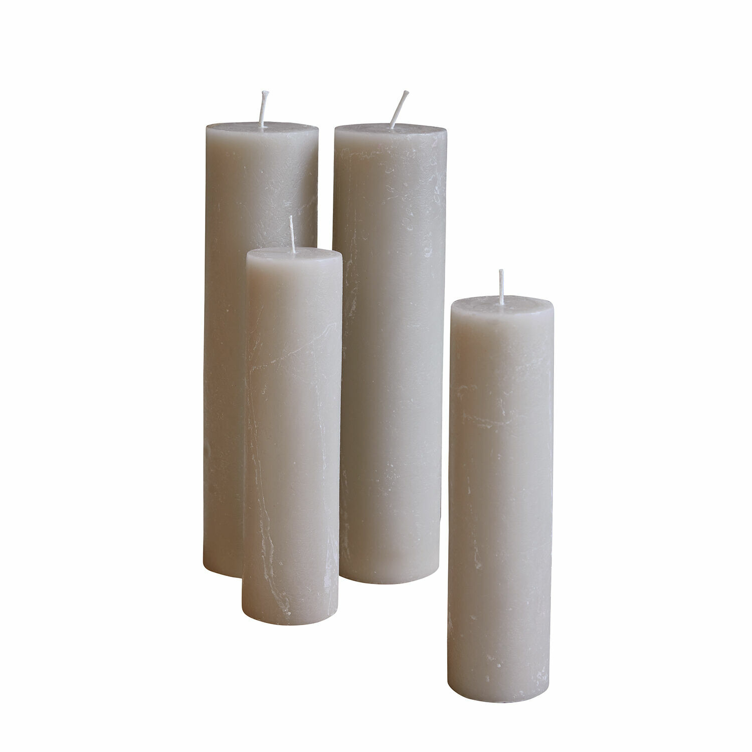 talpa Set di 4 candele Avinal in cera colore taupe, decorazione d'interni e luce d'atmosfera