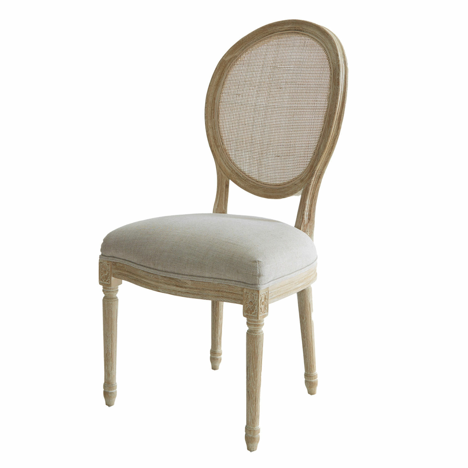 beige antico Sedia Danube in legno beige antico con seduta imbottita e schienale a rete per sala da pranzo