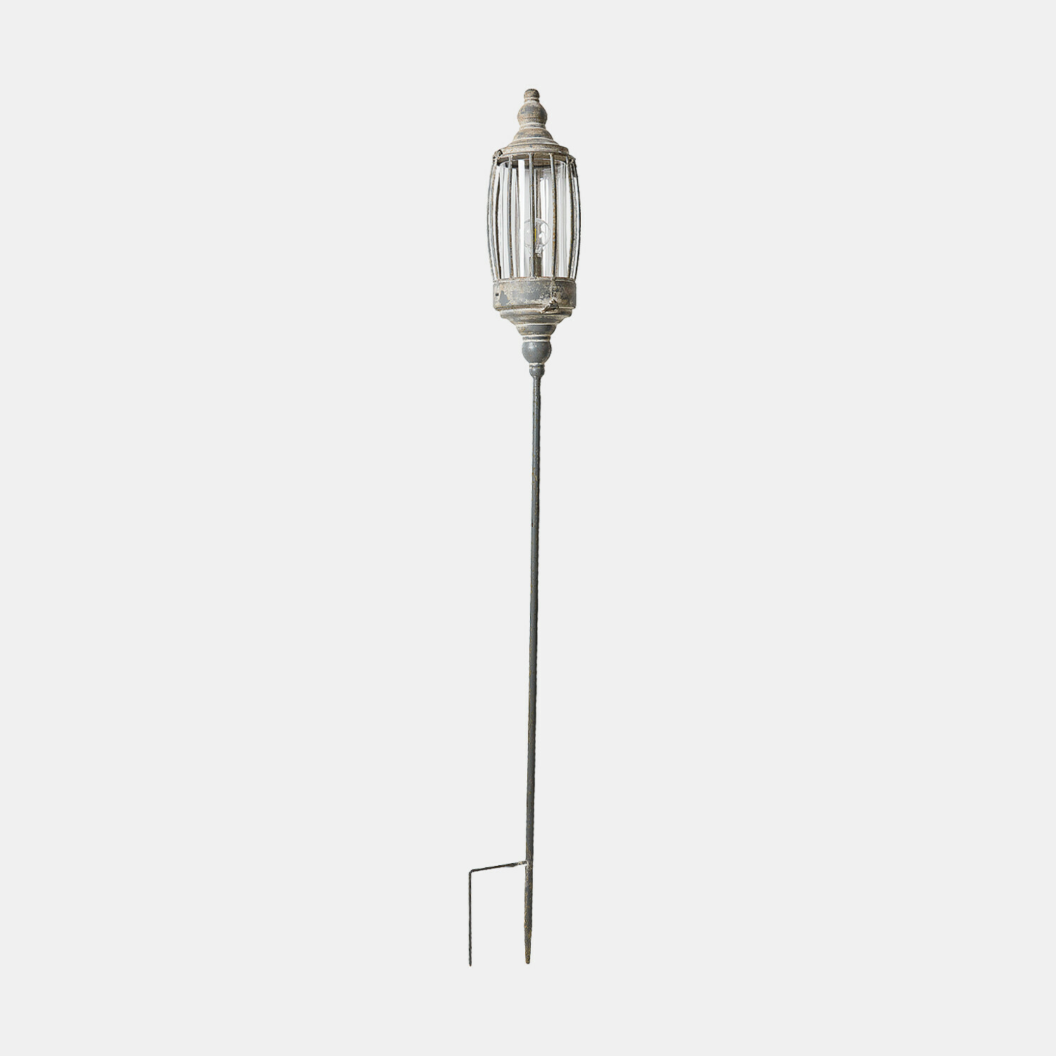 grigio antico Lanterna LED ricaricabile Lagia in grigio antico con paletto metallico per giardino