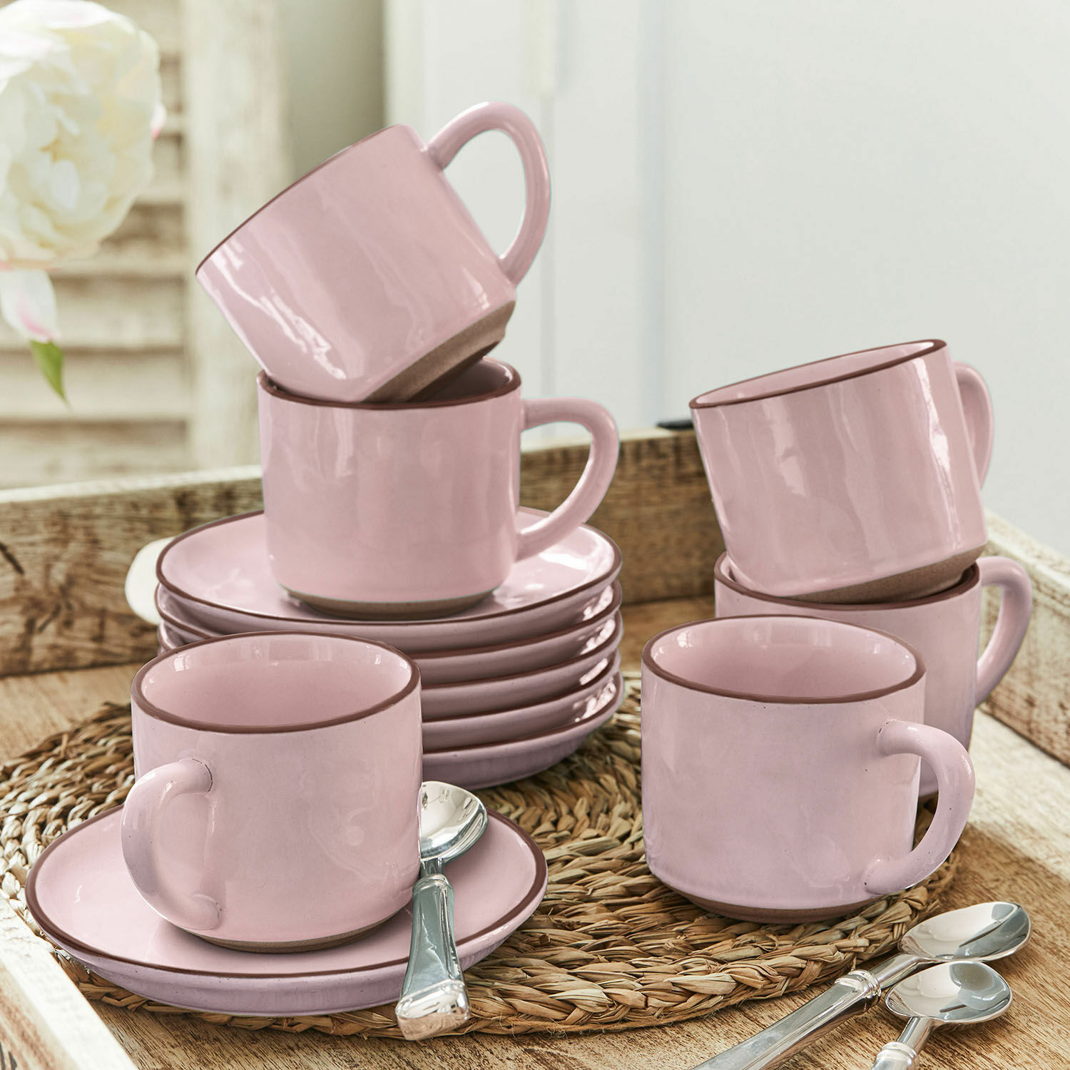 Set di 6 tazze con piattino Biarré