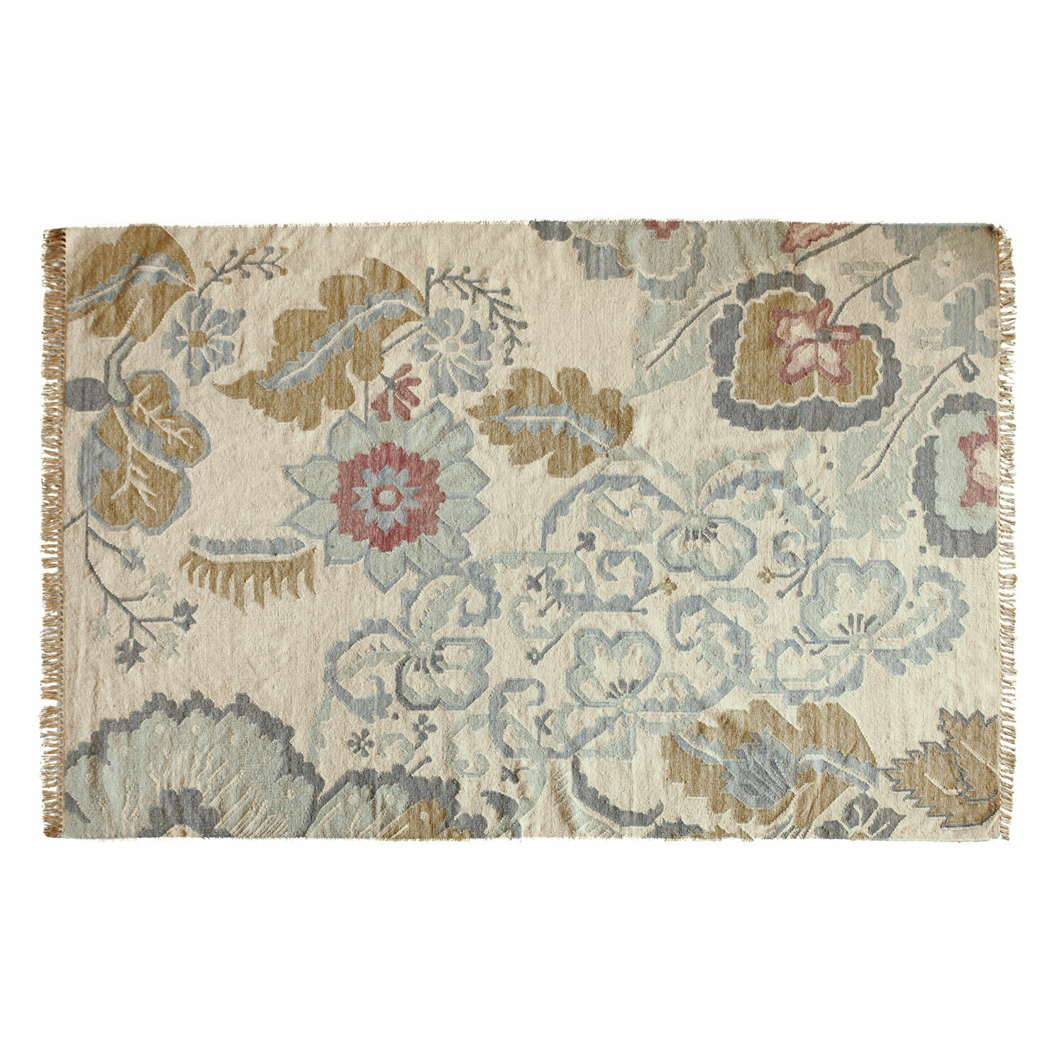 Tappeto Sussex Tappeto decorativo con motivo floreale in beige, blu e marrone, materiale morbido per interni eleganti
