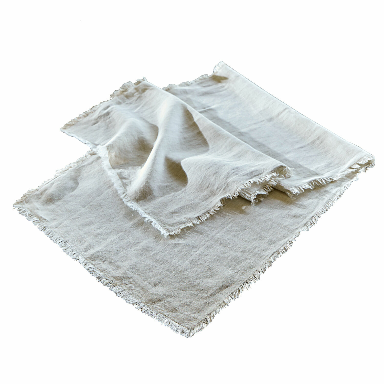 Runner Topsfield Tovaglia in lino bianco con frange, materiale naturale, ideale per decorare tavoli e interni