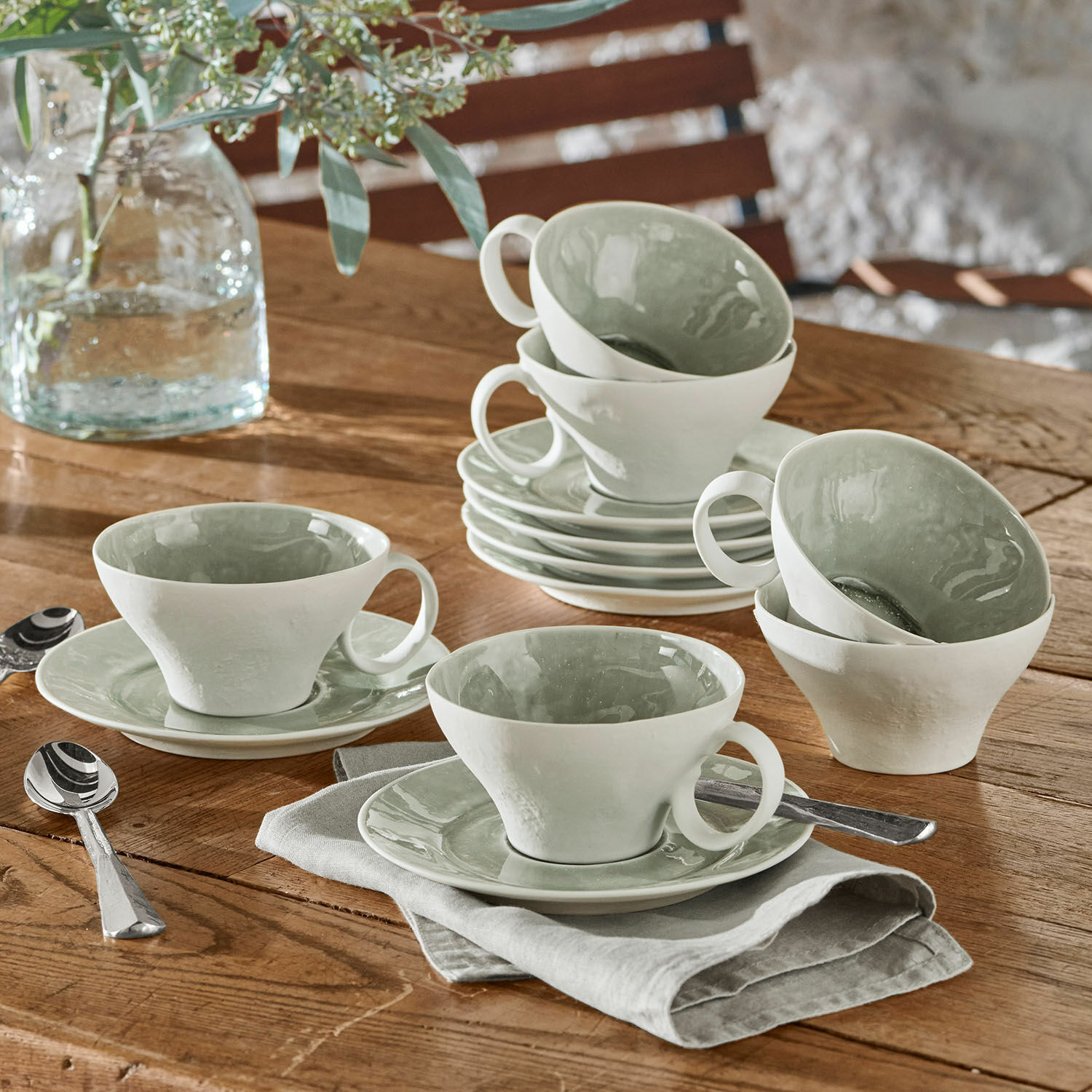 Set di 6 tazze con piattino Braganza
