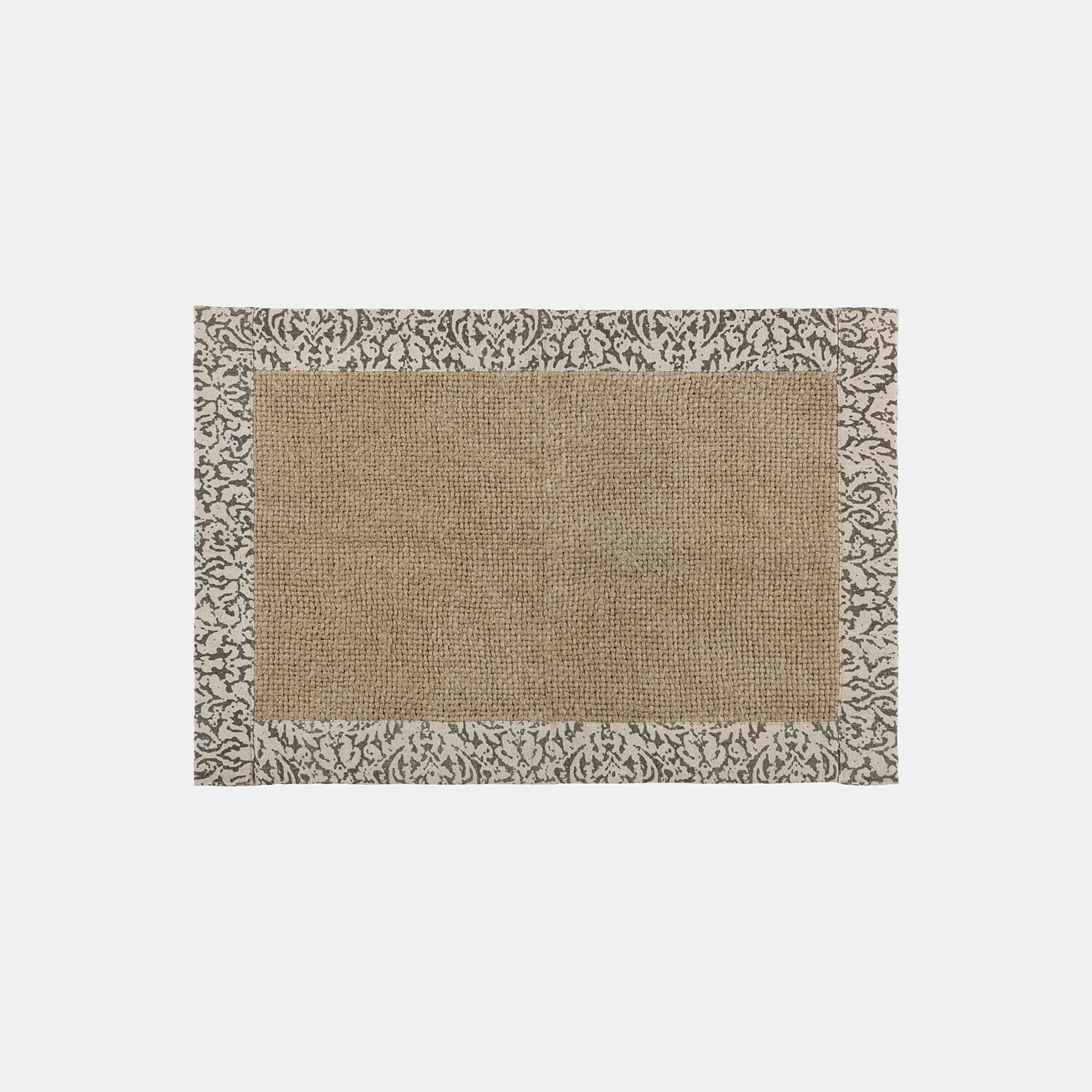 Scendibagno Falmont Tappeto rettangolare in juta naturale con bordo grigio decorativo, accessorio durevole per la casa