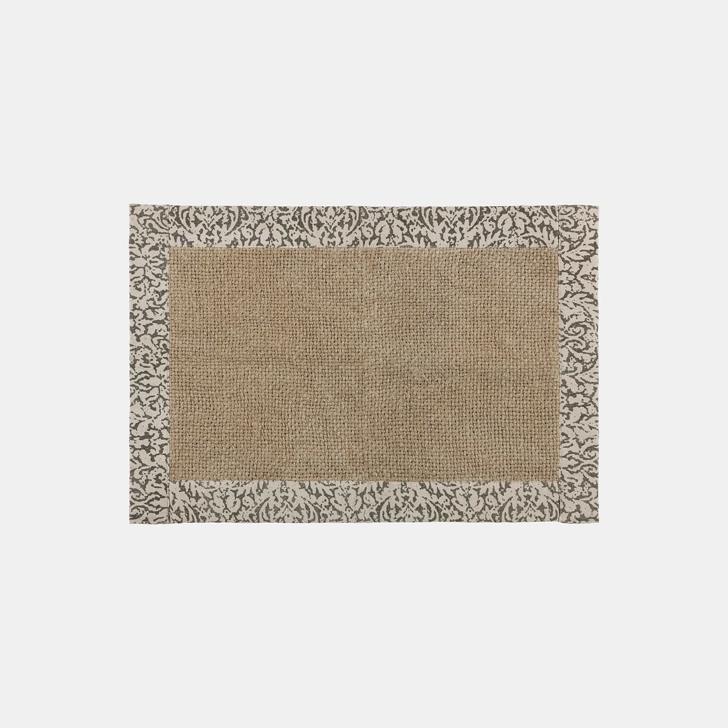 Scendibagno Falmont Tappeto rettangolare in juta naturale con bordo grigio decorativo, accessorio durevole per la casa
