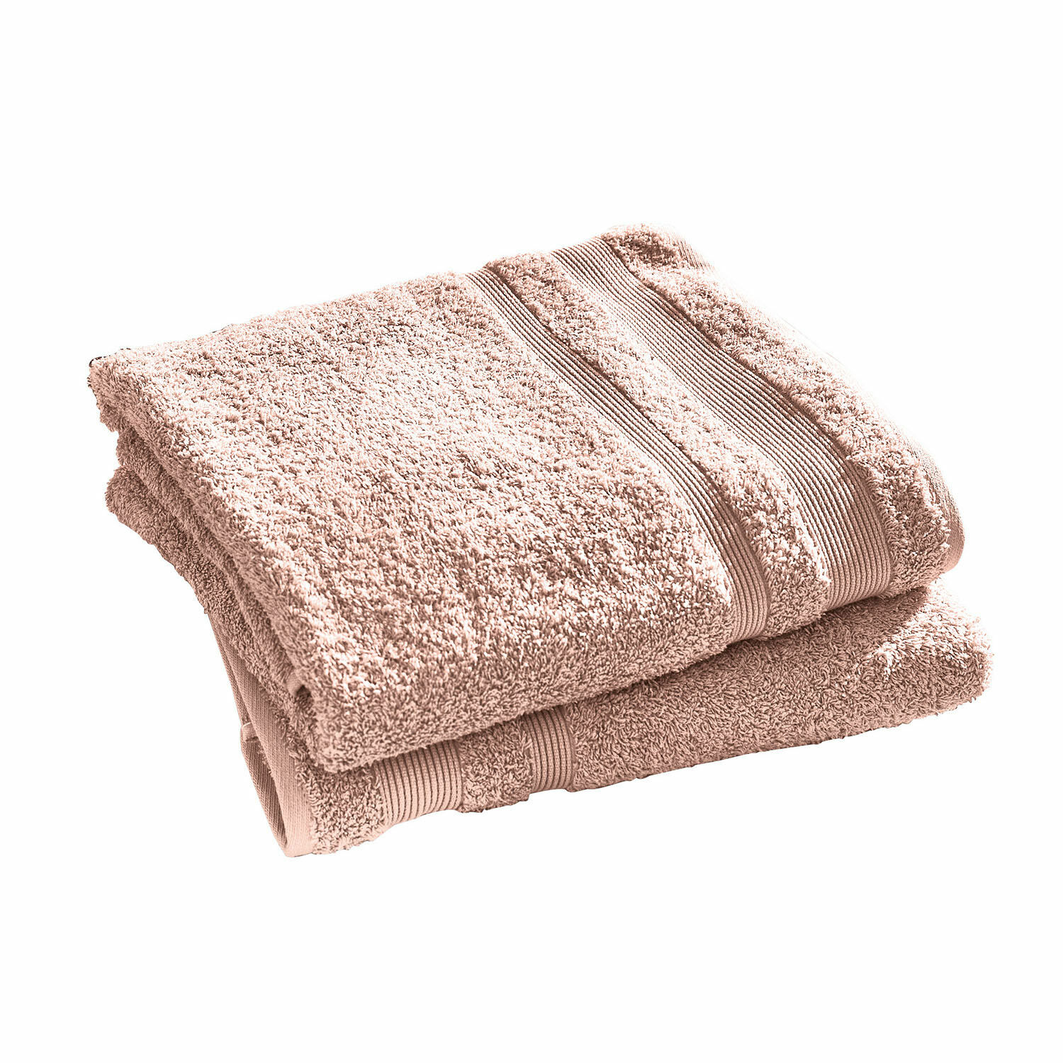 terracotta Set di 2 asciugamani da bagno Bourogne in cotone terracotta morbido, perfetti per il bagno