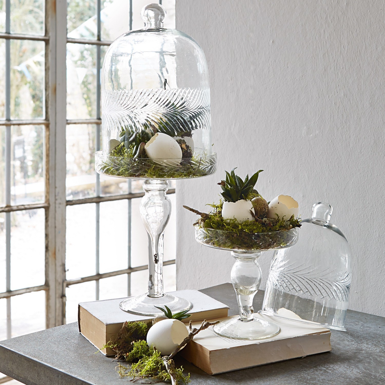 Alzata con campana in vetro Margueritte