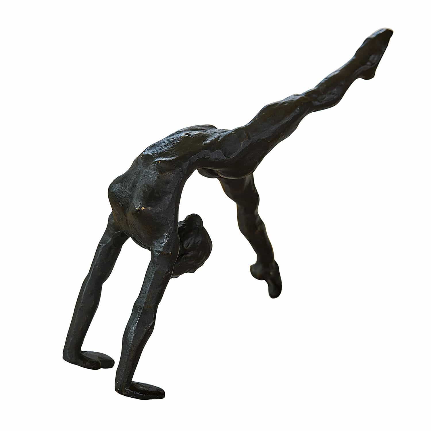 Statuina Zayrah Scultura nera in metallo di figura in posizione di verticale per decorazione