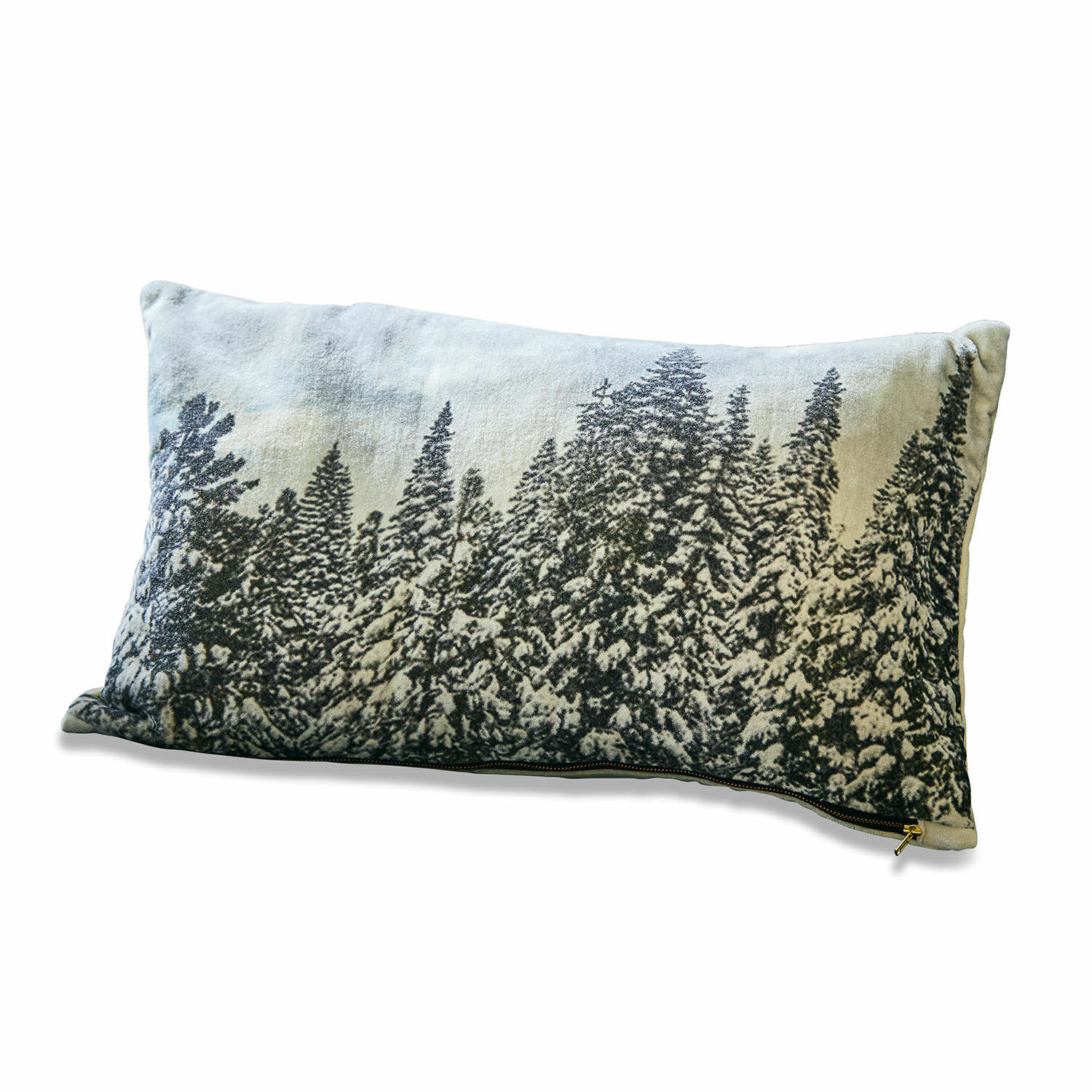 Copricuscino Silver Creek Cuscino rettangolare con stampa bosco innevato, tessuto morbido, decorazione per la casa