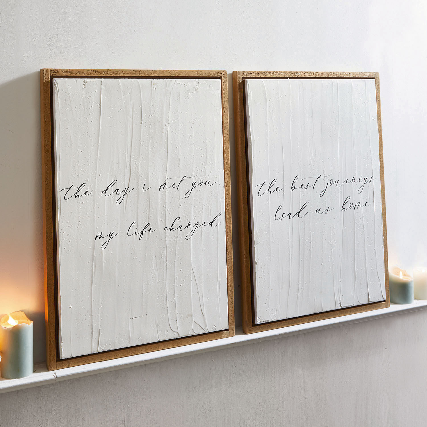 Loberon Coppia Pannelli Decorativi Carrefour – Motivi Floreali In Poliresina, Altezza 40 Cm, Bianco