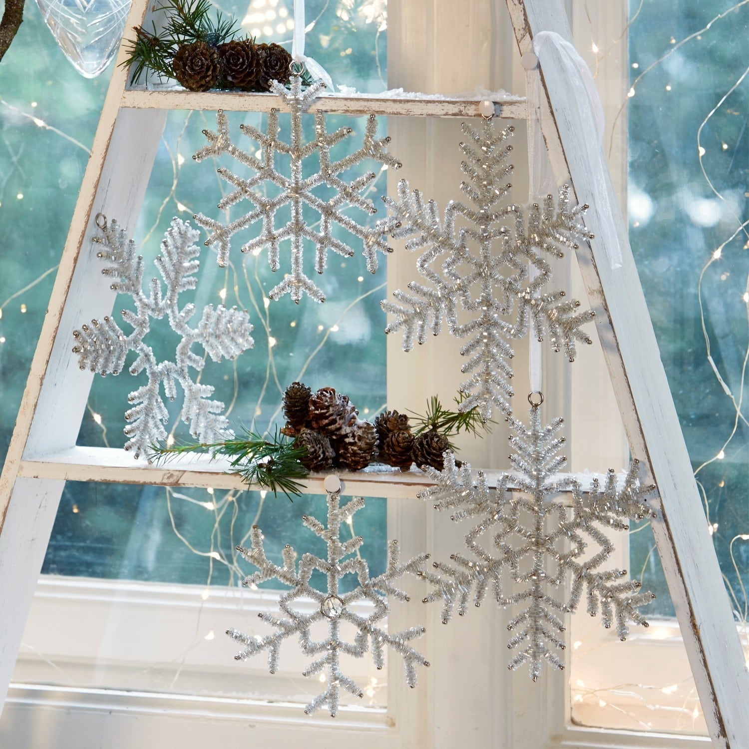 Set di 5 decorazioni natalizie Snowflake
