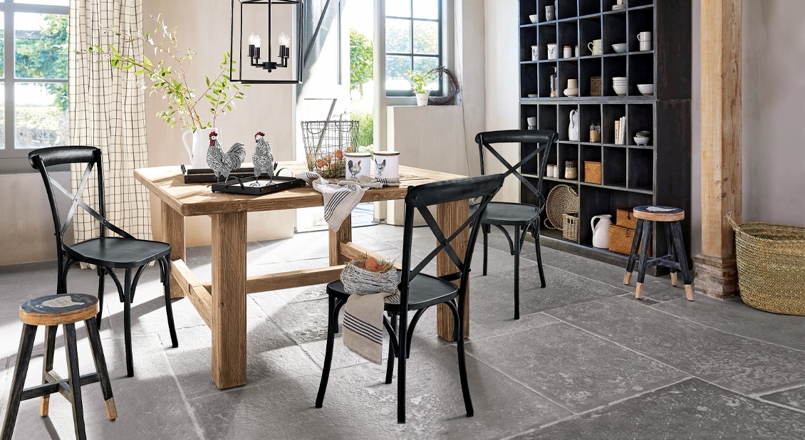 Moderna cucina country in nero