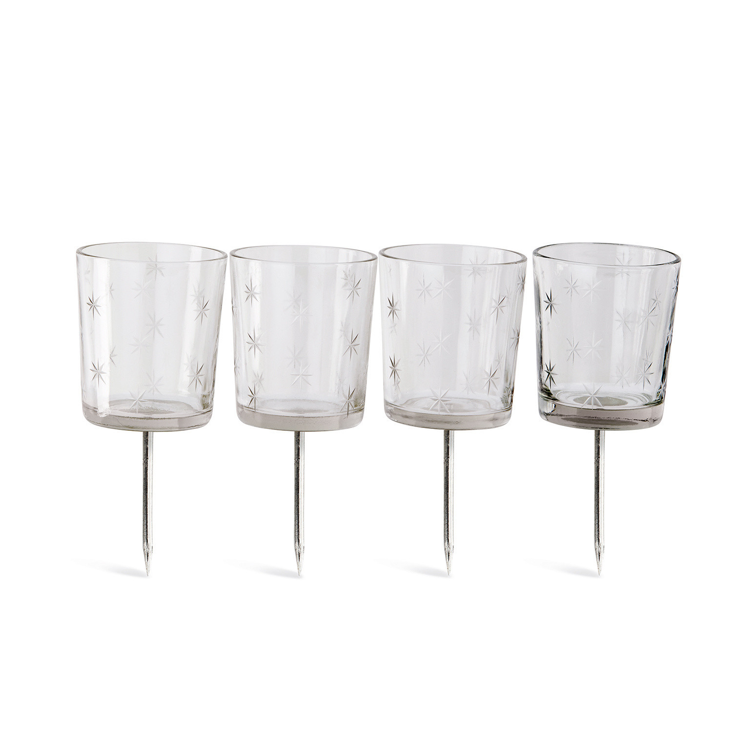 Set di 4 portacandeline con supporto Fenella