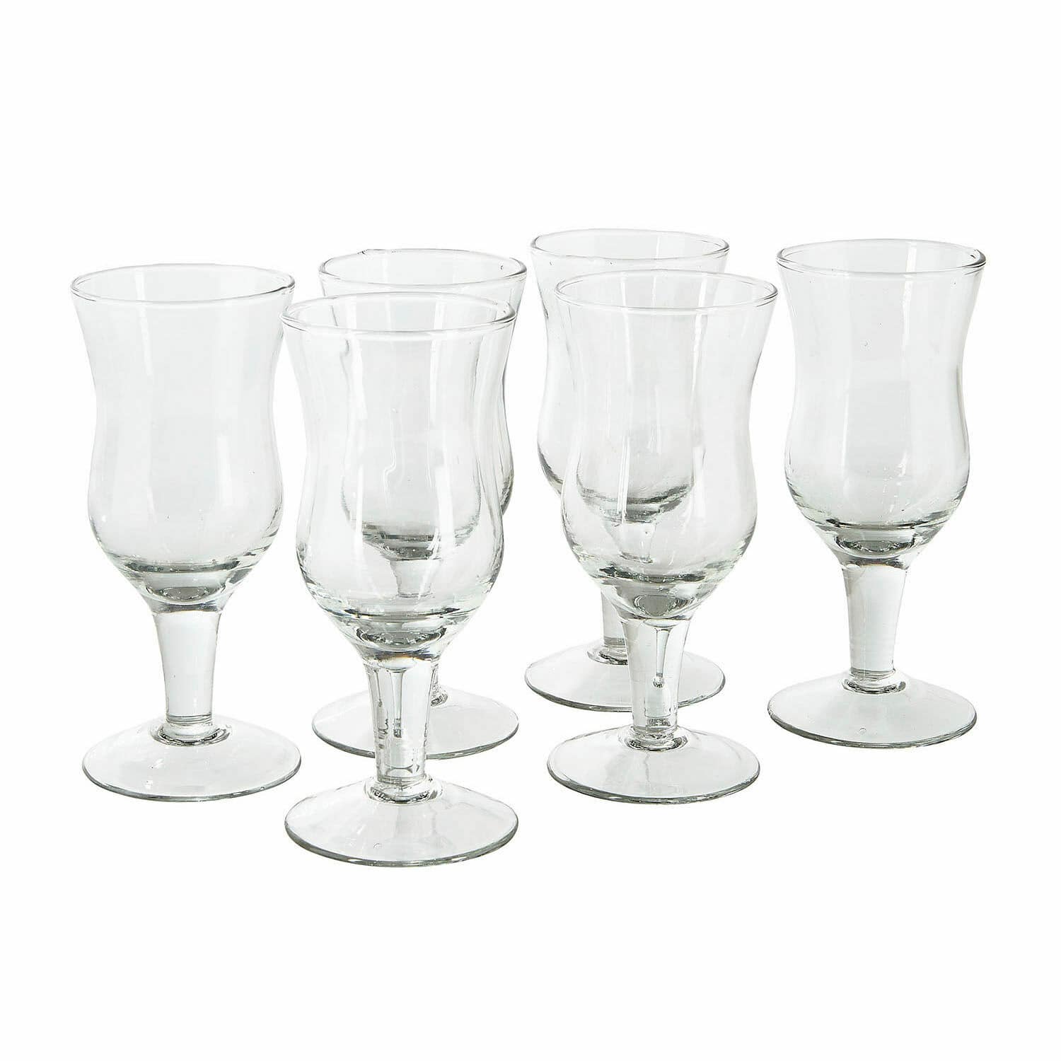Set di 6 bicchieri Gaëtane Set di sei bicchieri trasparenti in vetro con gambo per bevande alcoliche