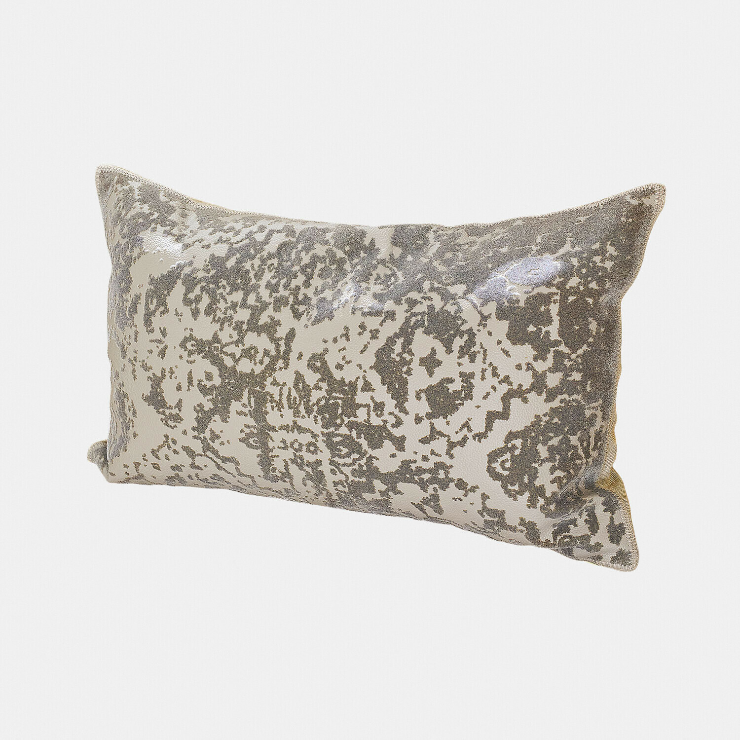 Copricuscino Cressley Cuscino decorativo rettangolare beige chiaro con motivo grigio in tessuto per soggiorno