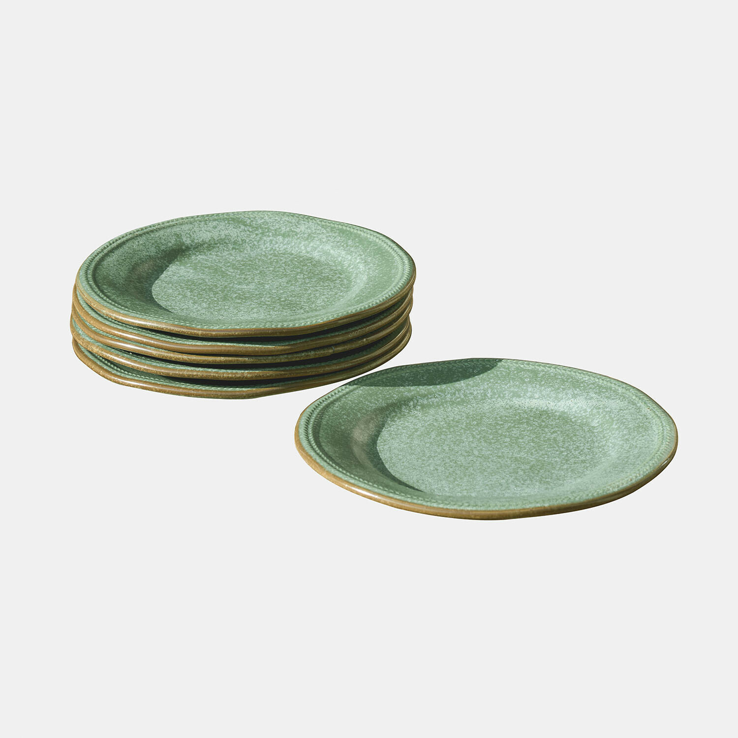 verde Set da 6 piatti da dessert verdi Norrvik in ceramica con design rustico