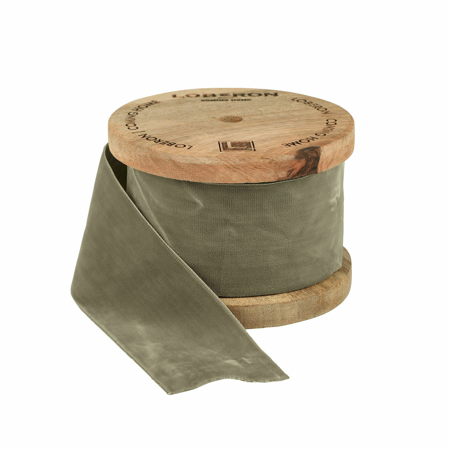 Nastro di velluto Phaedra Nastro di velluto verde su bobina di legno per decorazioni e artigianato