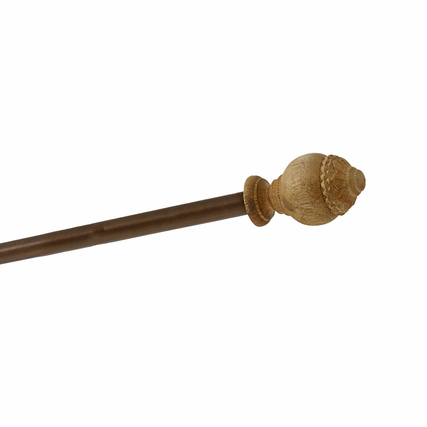marrone antico Bastone per tende in legno marrone antico con terminale decorativo, accessorio elegante per la casa