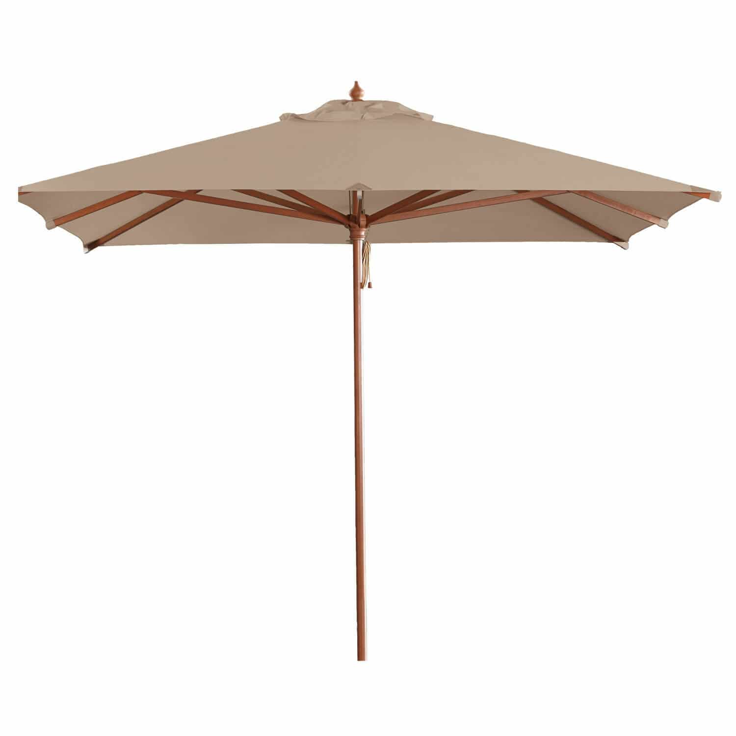 talpa Grande ombrellone da giardino Barnet taupe con struttura in legno, ideale per terrazza e giardino