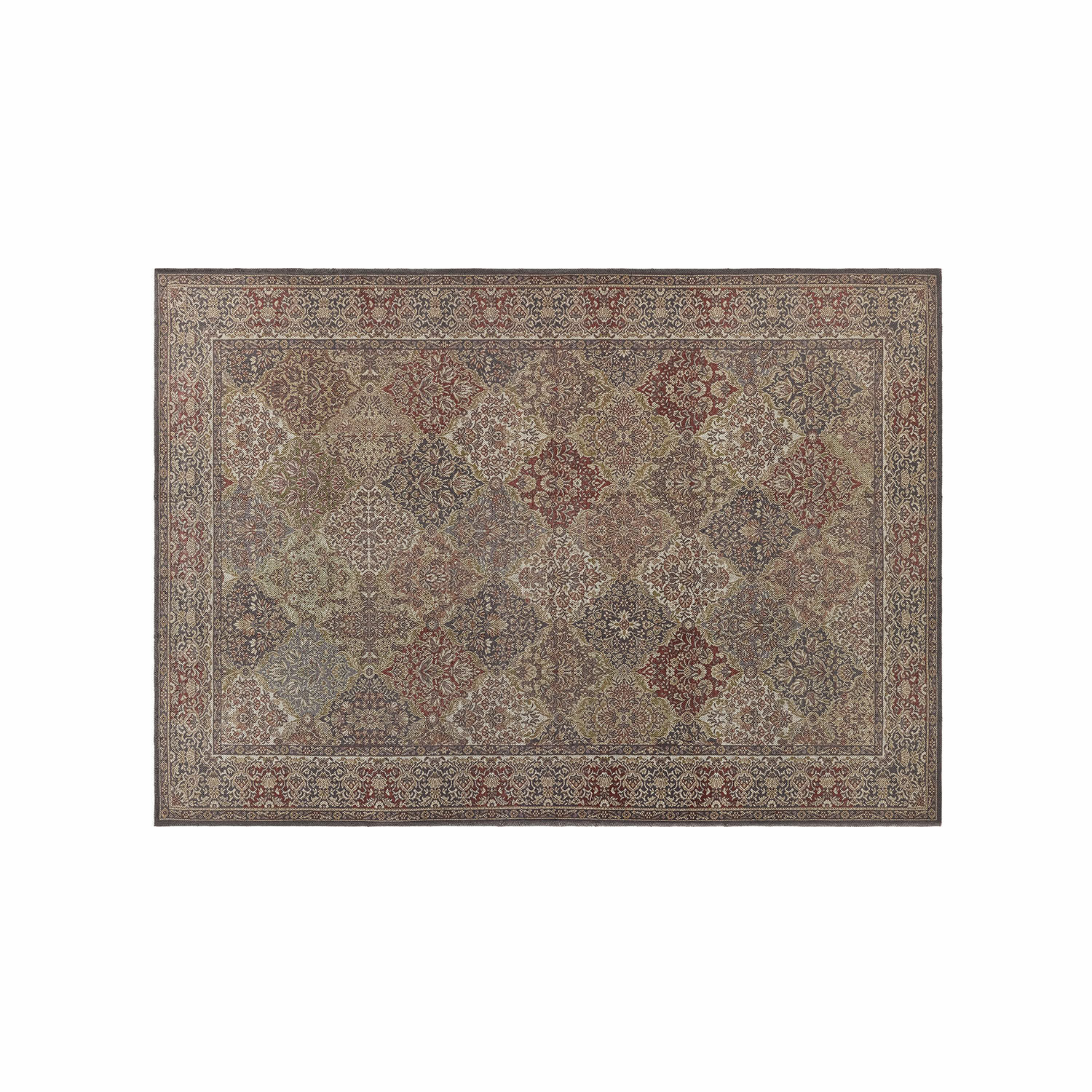 Tappeto per interni ed esterni Malhira Tappeto patchwork in tonalità marroni e rosse, decorativo ed elegante per il soggiorno