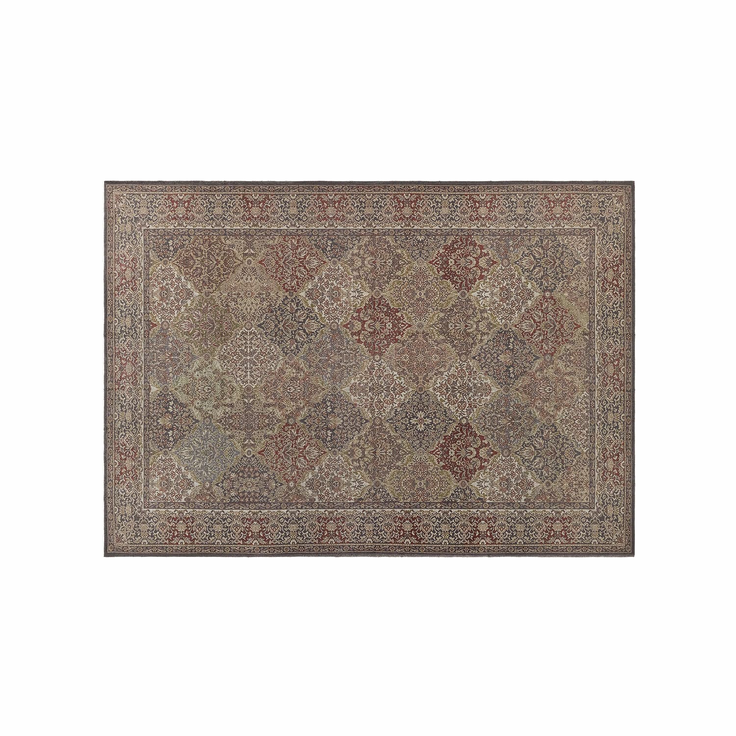Tappeto per interni ed esterni Malhira Tappeto patchwork in tonalità marroni e rosse, decorativo ed elegante per il soggiorno