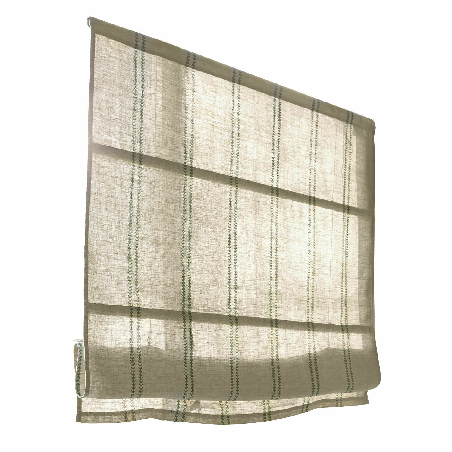lino/verde Tenda a pacchetto verde in lino con motivo delicato, ideale per decorare finestre e filtrare la luce