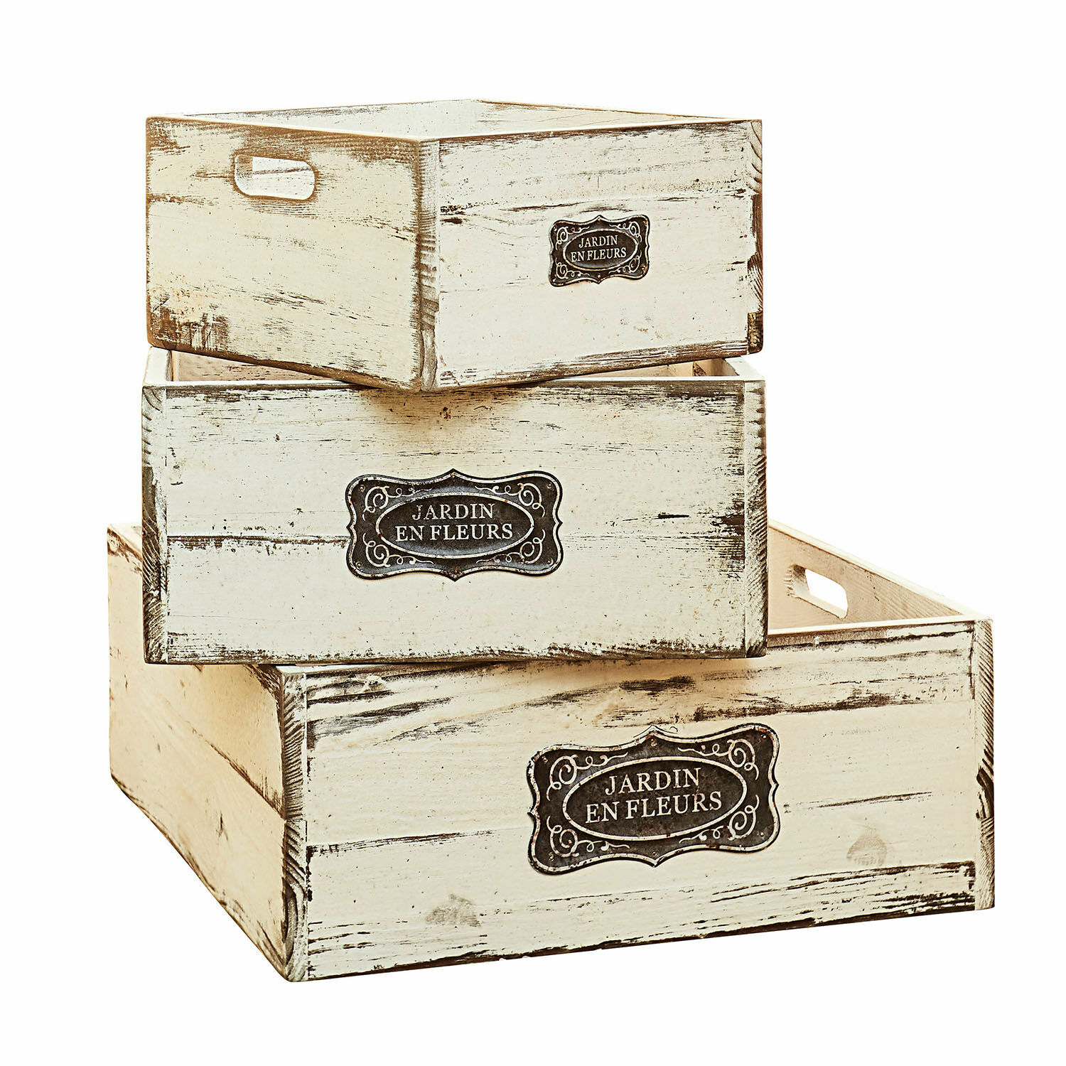 Set di 3 cassette di legno Calhoun