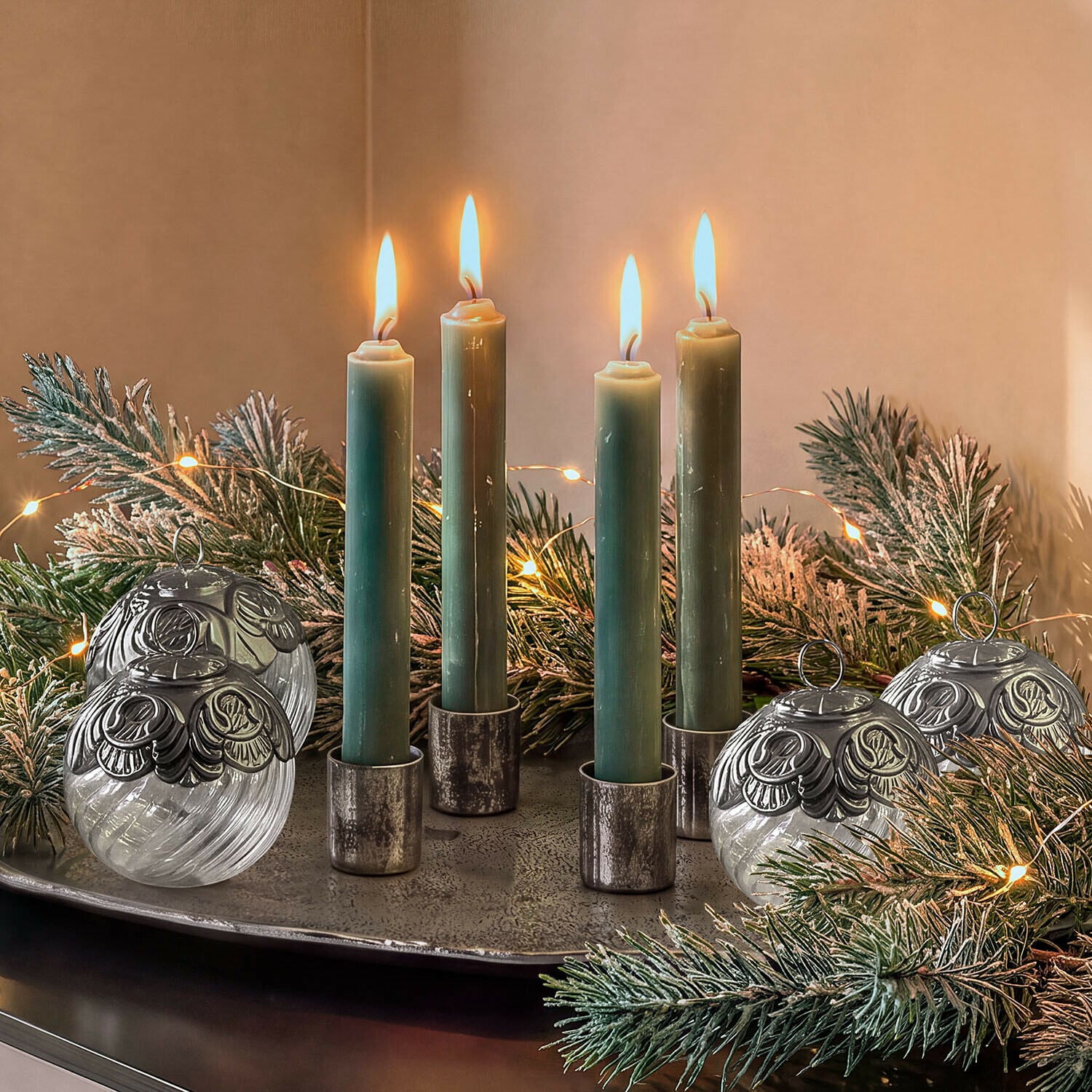 Set di 4 palline di Natale Valévoise