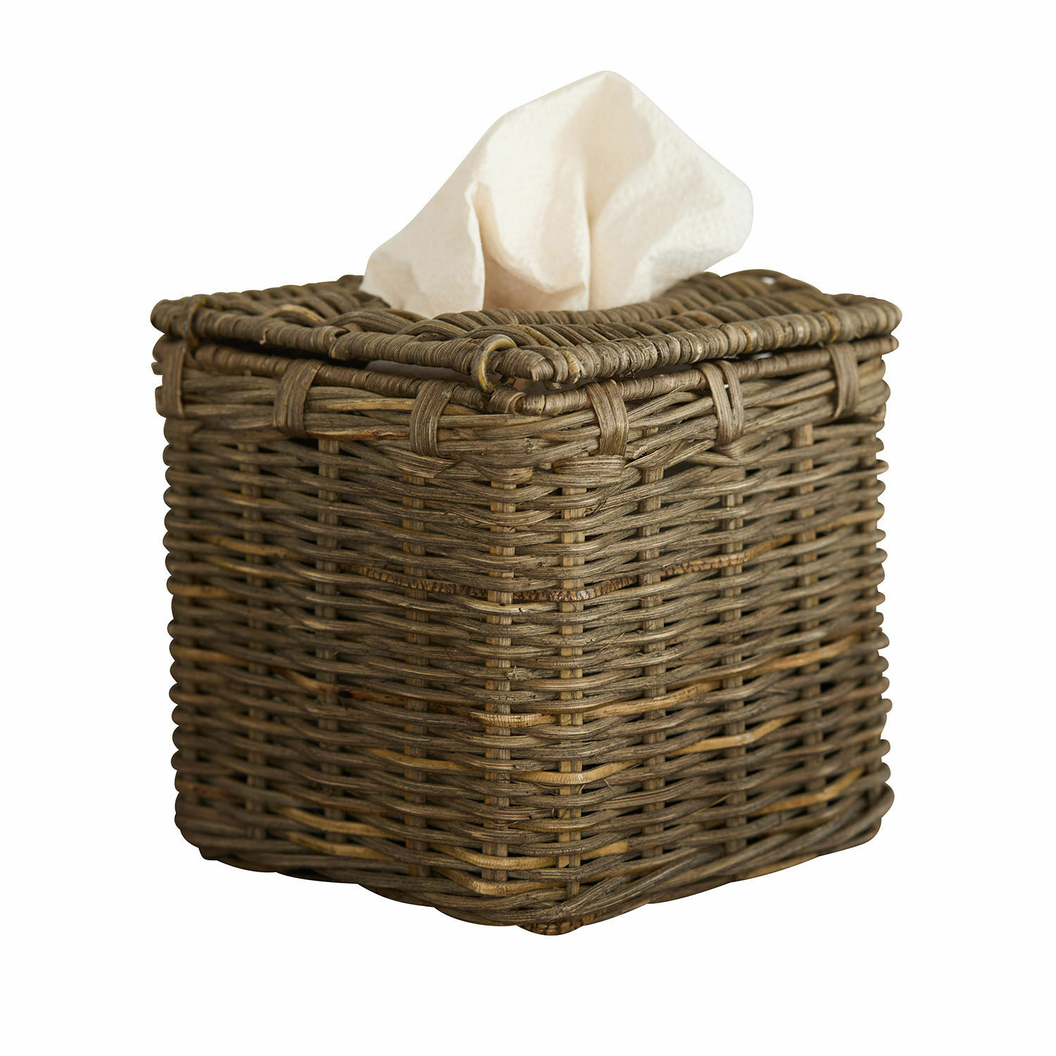 Scatola porta fazzoletti Livry Porta fazzoletti quadrato in vimini marrone naturale per decorazione d'interni