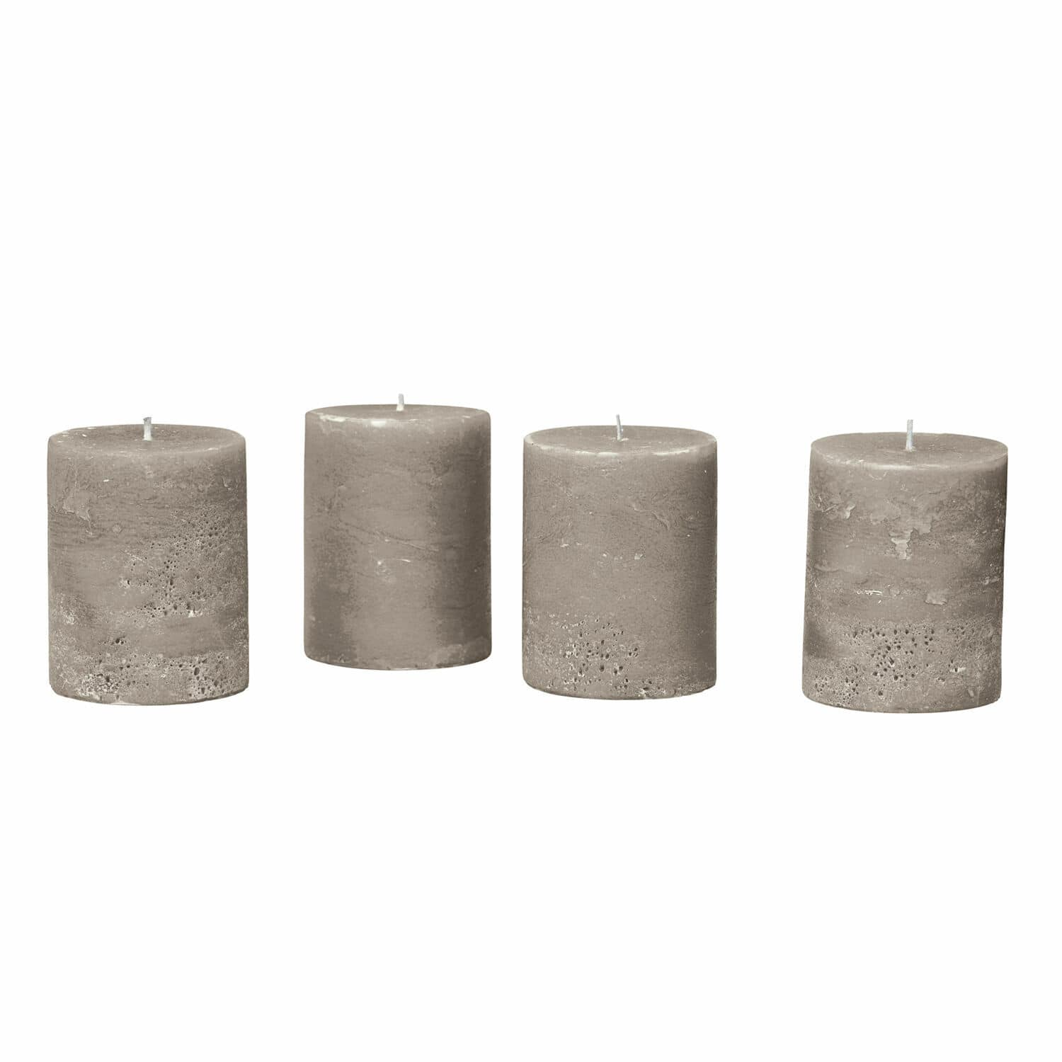 talpa Set di 4 candele Virrans taupe in cera naturale, decorazione e atmosfera rilassante