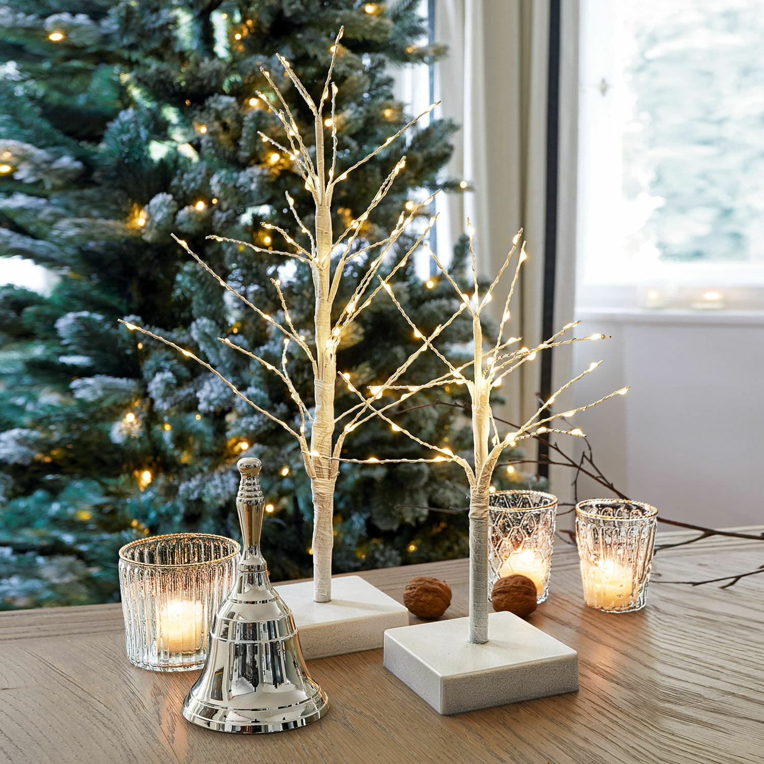 Coppia di alberelli con luci a LED Irradiant