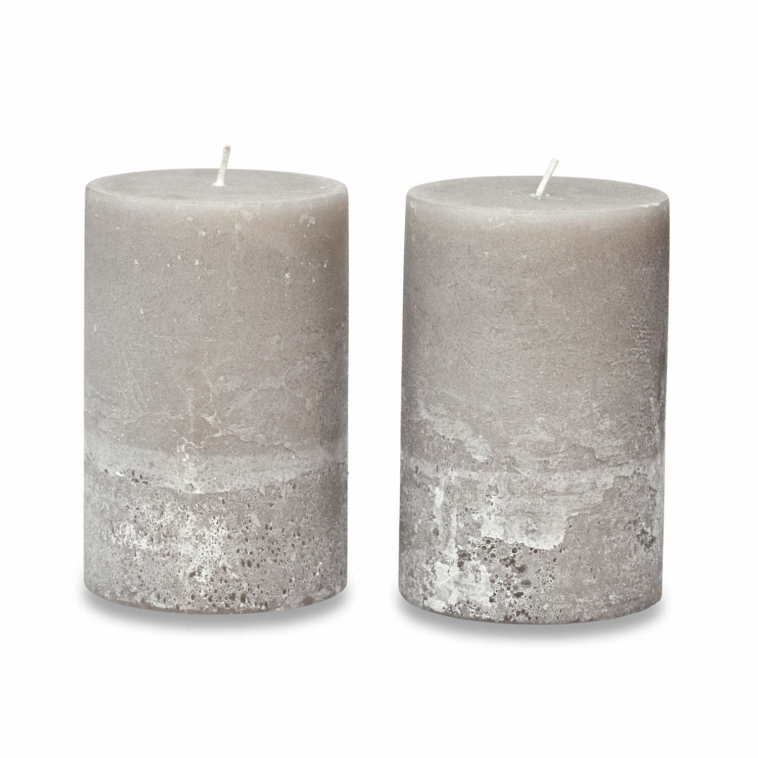 talpa Set di 2 candele Oviedo color taupe con texture rustica, decorazione per interni