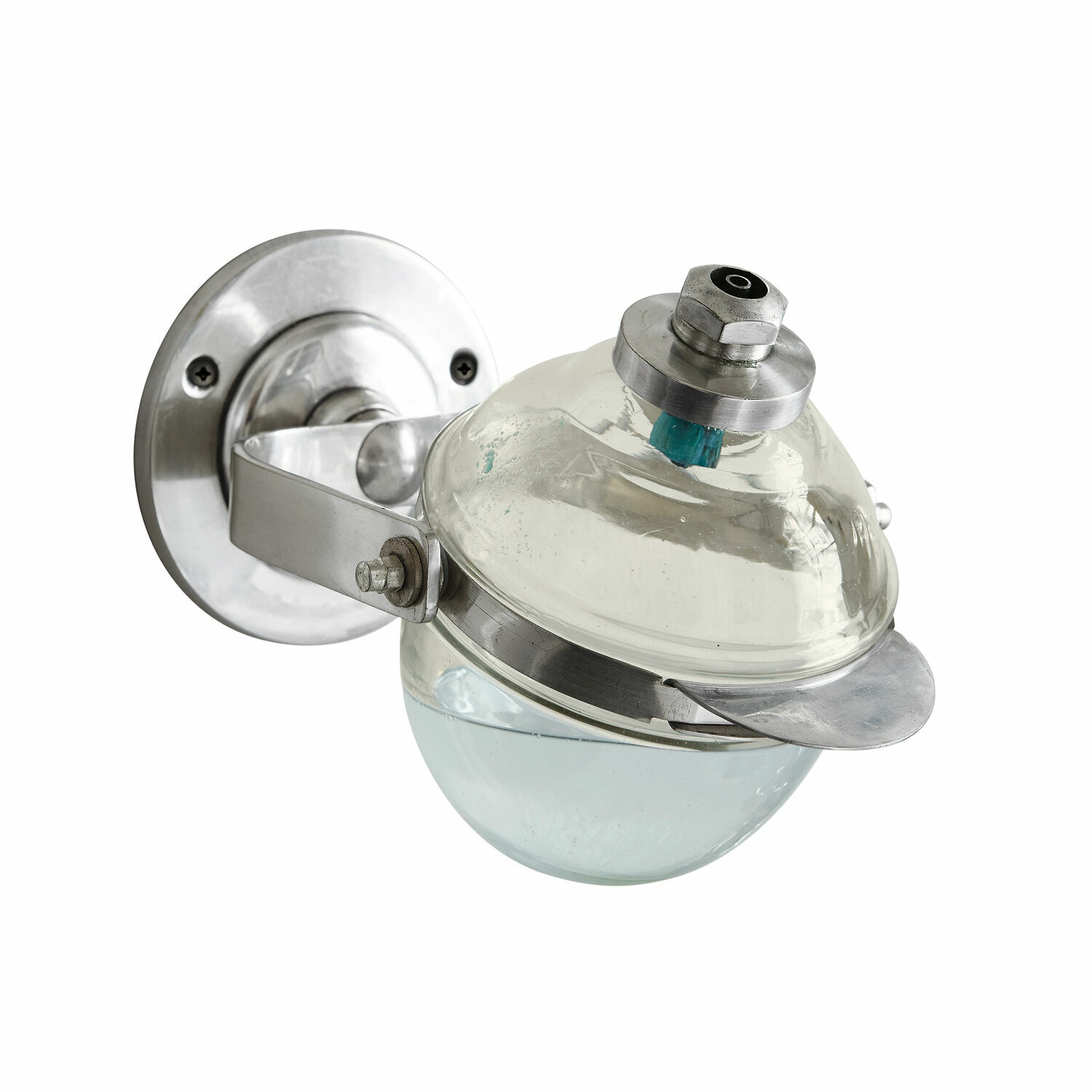 argento/trasparente Dispenser di sapone Bailey trasparente con supporto a parete in metallo argento per bagno