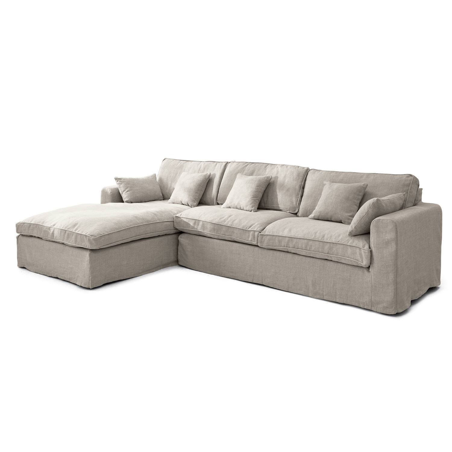 grigio Divano angolare Seaford grigio in tessuto, comodo e elegante per soggiorno