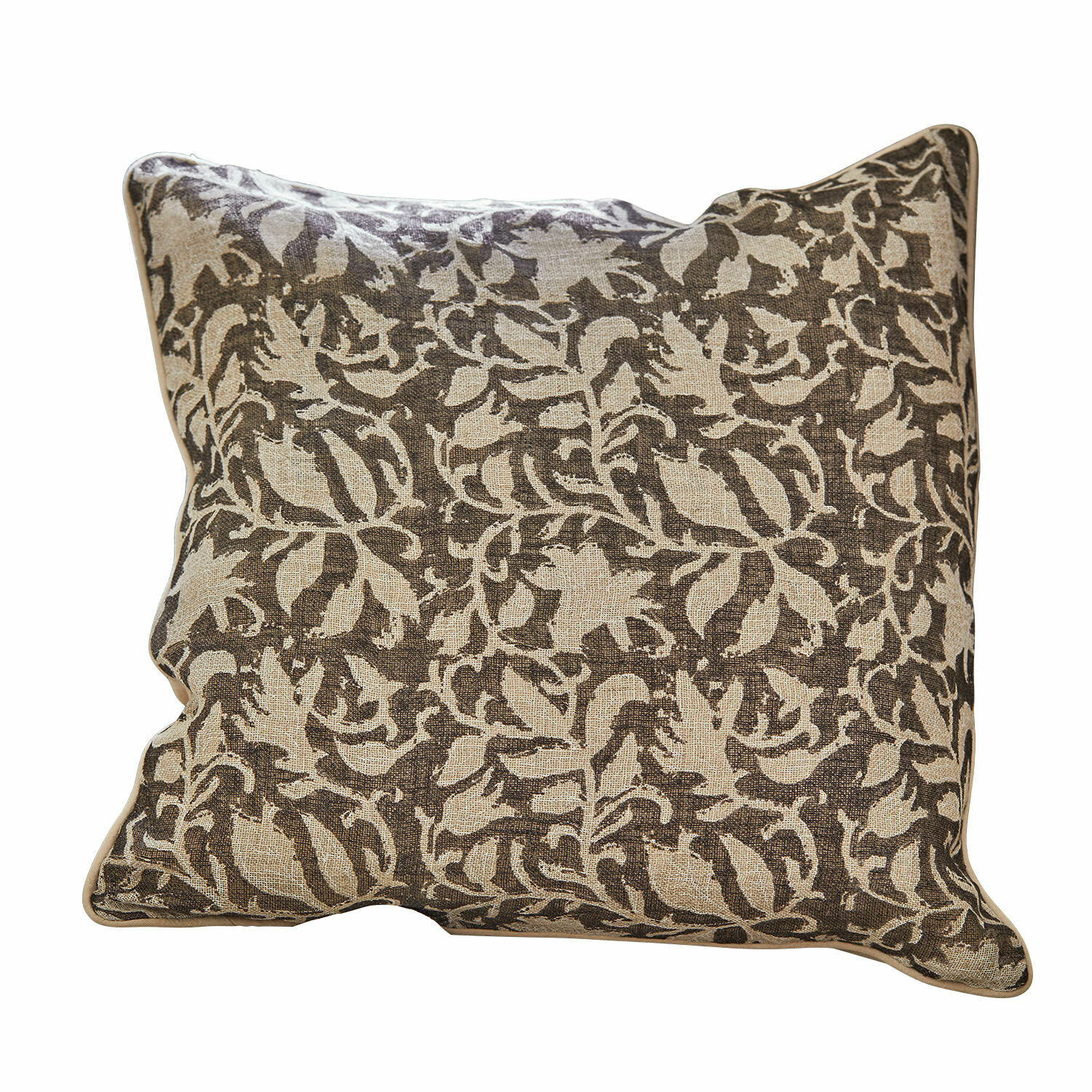 Coppia di copricuscini Ziradayn Cuscino decorativo marrone in cotone con motivo vegetale chiaro per soggiorno e camera