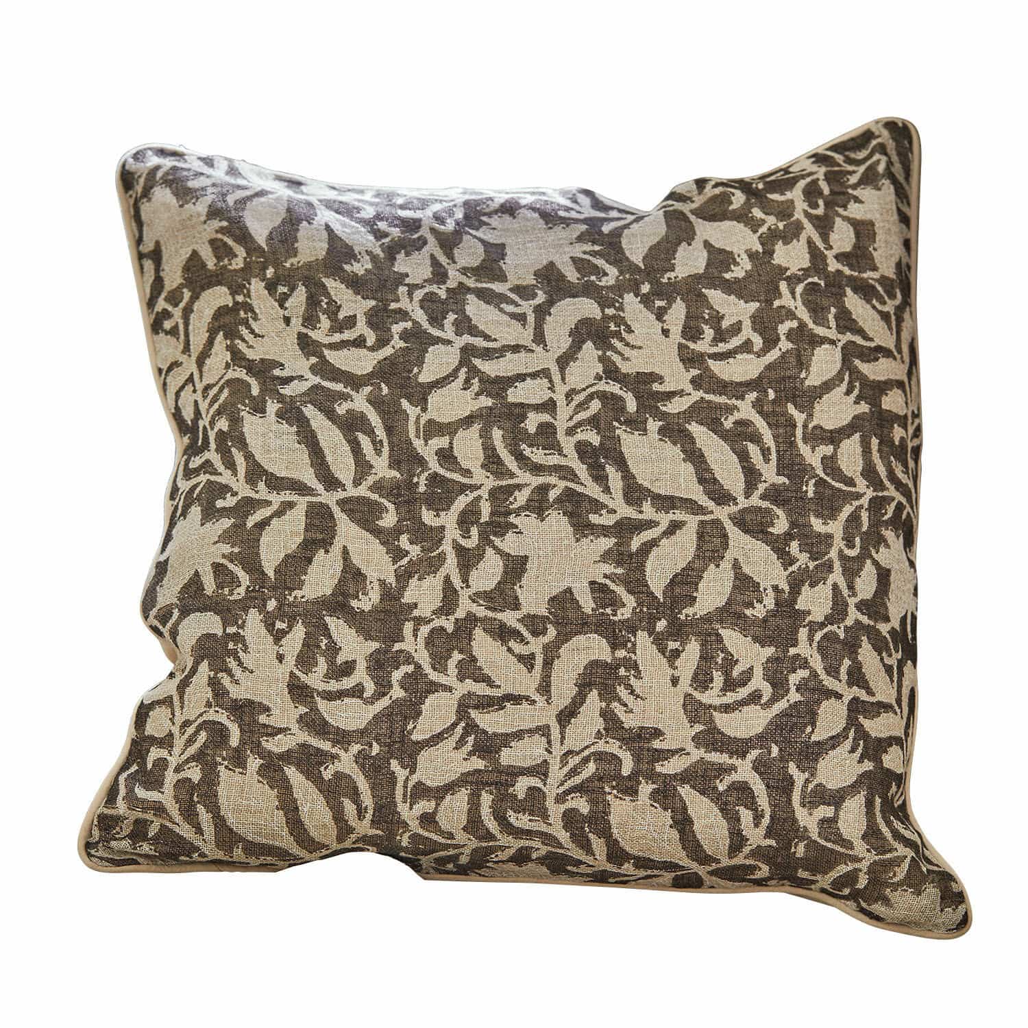 Coppia di copricuscini Ziradayn Cuscino decorativo marrone in cotone con motivo vegetale chiaro per soggiorno e camera