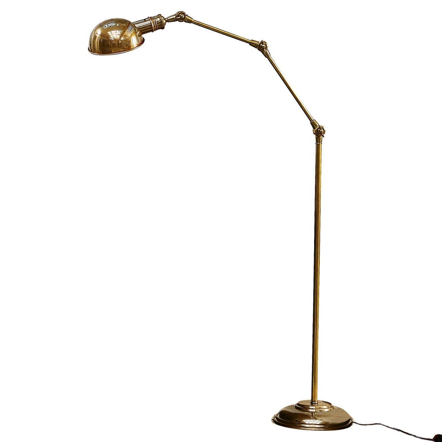 Lampada a stelo Tulsa Lampada da terra regolabile in ottone dorato per illuminazione d'interni elegante