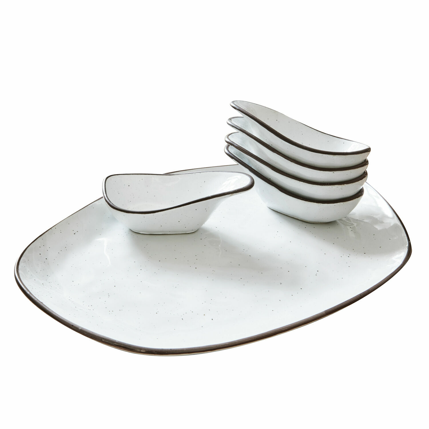 Set di 6 ciotoline su piatto Biarré